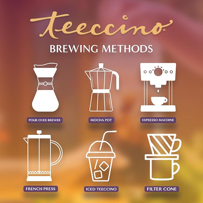 Teeccino Hazelnut Chicory Coffee Alternative - Ground Herbal Coffee That’s Prebiotic, Caffeine Free & Acid Free, Medium Roast, 11 Ounce (Pack of 6)
