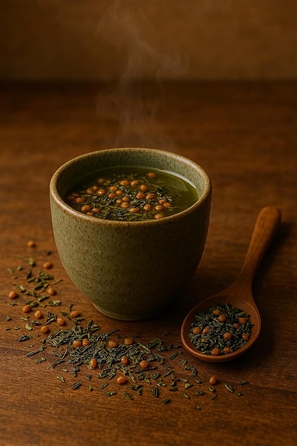 One With Tea – Organic Genmaicha Loose Leaf Tea – Authentic Japanese Green Tea Blend with Roasted Brown Rice for a Smooth, Nutty Flavor – USDA Certified Organic