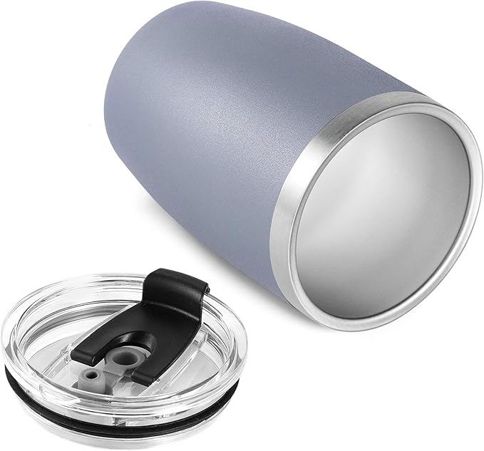 VEGOND Stainless Steel 12 oz Tumblers bulk Vacuum Insulated Double Wall Travel Tumbler with Lid and Straw Reusable Tumbler, Grey 6 pack