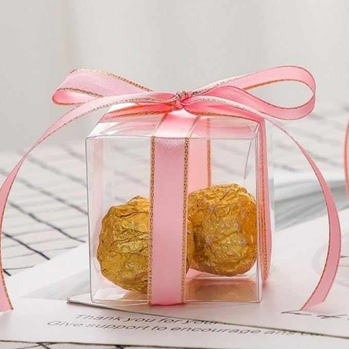 50Pack Clear Macaron Boxes - Modern, Transparent, 2"x2"x2" - Perfect for Christmas, Valentine's, Mother's Day & More