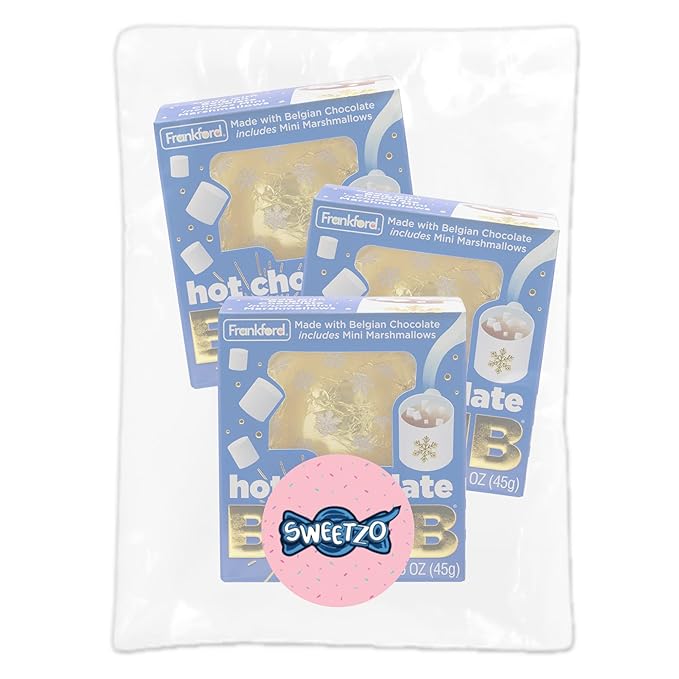 Sweetzo - Hot Chocolate Melting Balls with Mini Marshmallows, Individually Wrapped Cocoa Melts, Dessert Drink, Pack of 3, 1.6 Ounces Each