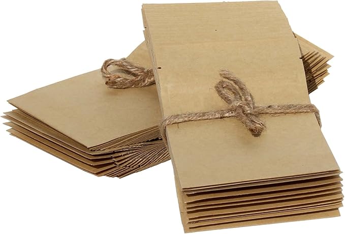 2 oz Stand up Zipper Pouch Bag - FDA and USDA Compliant Heavy Barrier 4X6X2 Inch (100, Natural Kraft)