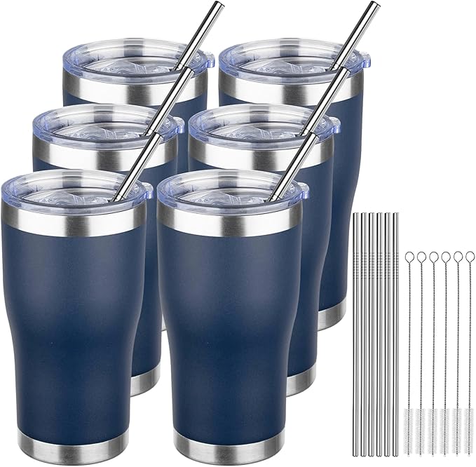 MEZMUT 20oz Coffee Tumbler with Lid and Straw Double Wall Vacuum Insulated Cup Stainless Steel Travel Mugs Insulated for Hot and Cold Leakproof Powder Coated Tumbler for Indoor and Outdoor