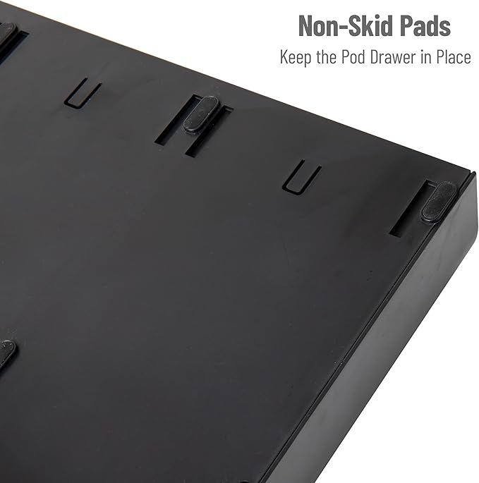 Mind Reader Single Serve Coffee Pod Organizer with 3 Drawers, 36 Pod Capacity, 13.5"L x 12.25"W x 2.5"H, Black