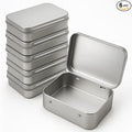 Small Metal Box With Lid-Cookie Tins Metal Tins With Lids Lens Wipes Storage Container Mini Portable Box,Empty Hinged Tin,For Organize Mint Candy Jar,Sewing Tools,DIY Gift Boxes(6 Pcs Silvery)