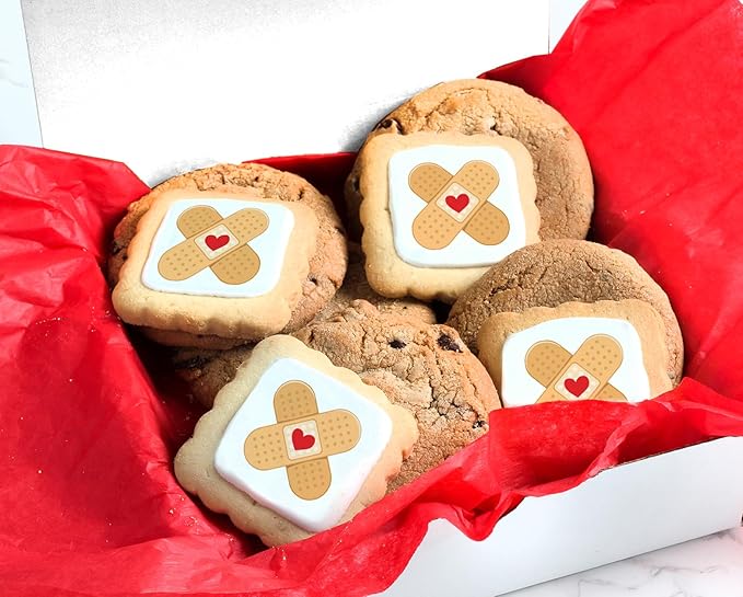 Get Well Soon Cookies Care package Gift Basket Chocolate Chip Fudge Filled Decorated For Men Women Kids | INDIVIDUALLY WRAPPED | Large Cookies | Feel Better After Surgery