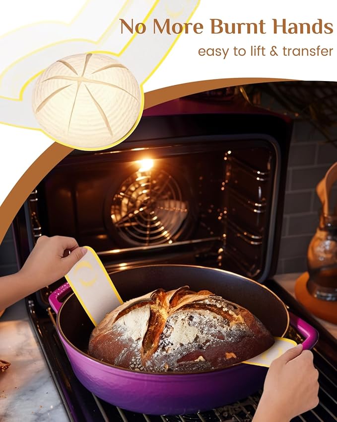 Bread Proofing Basket Set, PITCH PULSE 9 Inch Round and 10 Inch Oval Banneton Bowl with Sourdough Bread Making Tools Kit