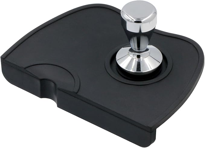 Handook Tamper Mat, Espresso Tamper Mat, 8.3 X 5.9 Inch Coffee Mat, Coffee Tamper Mat for Espresso Machine, Espresso Accessory, Barista Tools, Coffee Tamper Station, Espresso Pad for Counter (Black)