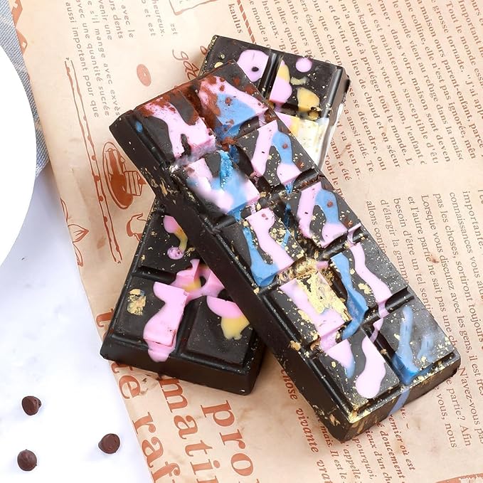Chocolate Bar Mold Deep Silicone Break-Apart Chocolate Mold Non-Stick Chocolate Mold Dubai Chocolate Bar Mold Pistachio (10 Snap, Set of 2) (10 Snap)