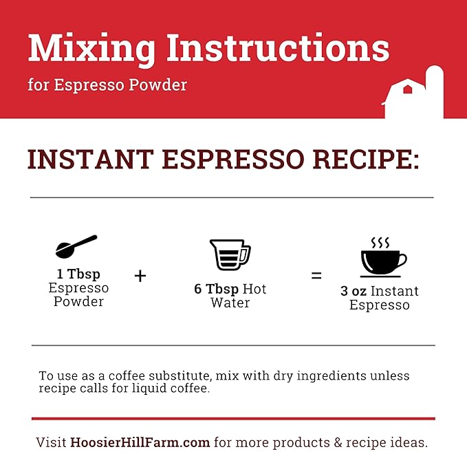Hoosier Hill Farm Pure Espresso Powder, 8oz (Pack of 2)