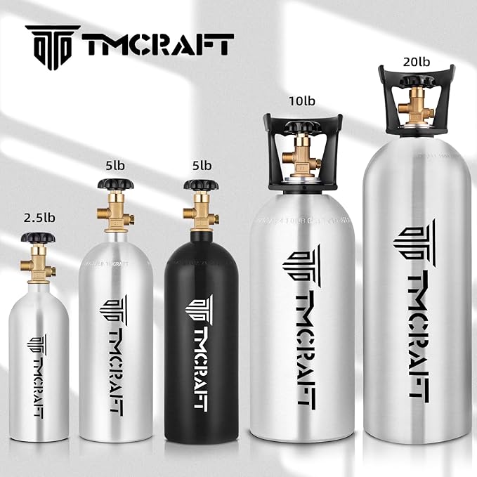 TMCRAFT 20lb CO2 Tank, High Strength Aluminum Alloy Cylinder with CGA-320 Valve, DOT Approved Cylinder for Kegerator kit and Draft Beer Dispensing