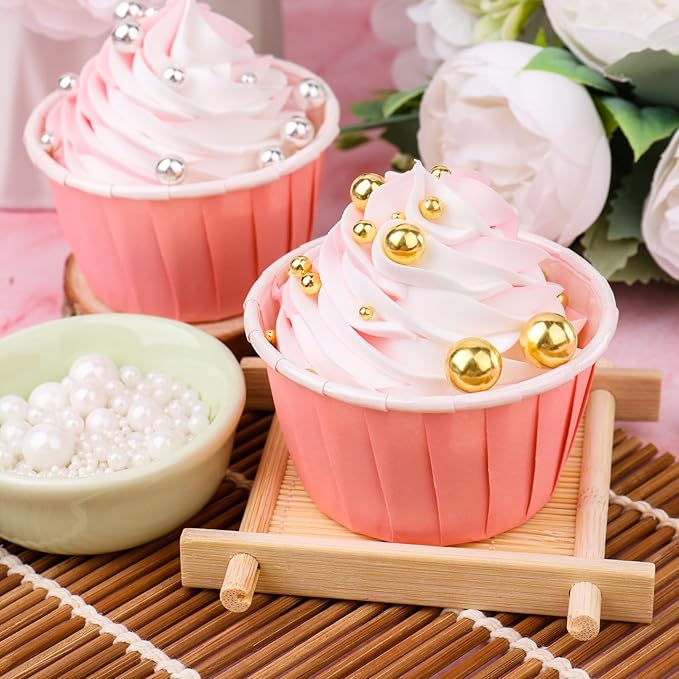 Orange Sprinkles for Cake Decorating, 6 Sizes Mix Edible Pearl Sugar for Baking Cookies Cupcake Donuts Topping, Wedding Parties Christmas Supplies 4.6 oz
