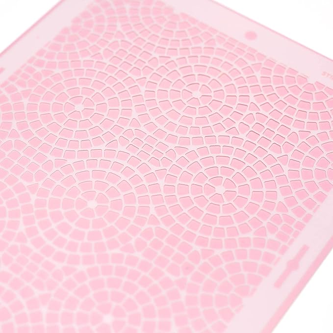Cake Stencil - Seamless Delicate Pattern for Decorating Tall Double Barrel Cake to Use with Buttercream, Royal Icing, Ganache, Paint, Airbrush (STRAAT)