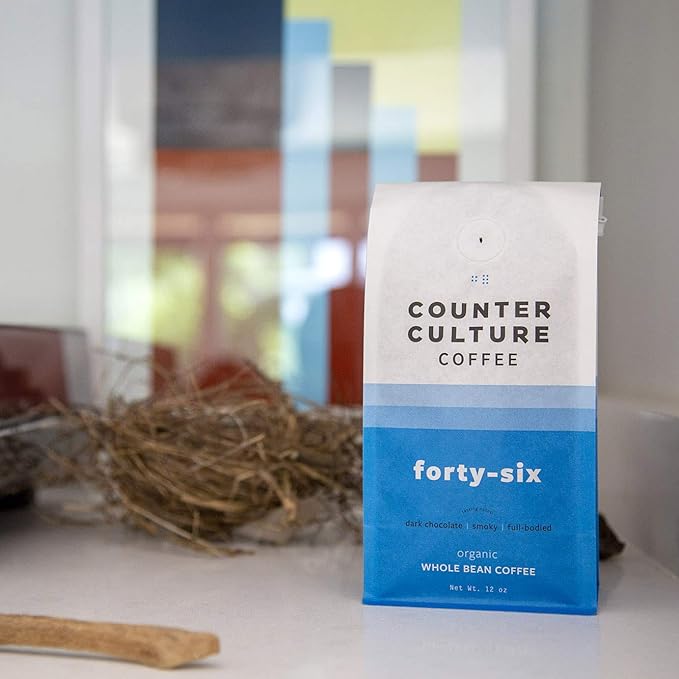 Counter Culture Coffee Forty-Six - Dark Roast, Organic, Sustainably Farmed, Kosher, Whole Bean Coffee, 12oz (1 Bag)