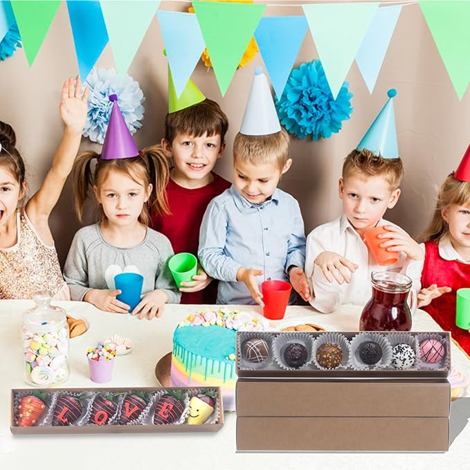 20Pack 12x2¼x2 Inch Bakery Boxes for Chocolate Covered Strawberry,Macaron,Truffle, Cocoa Bombs, Cookie,Soap Boxes