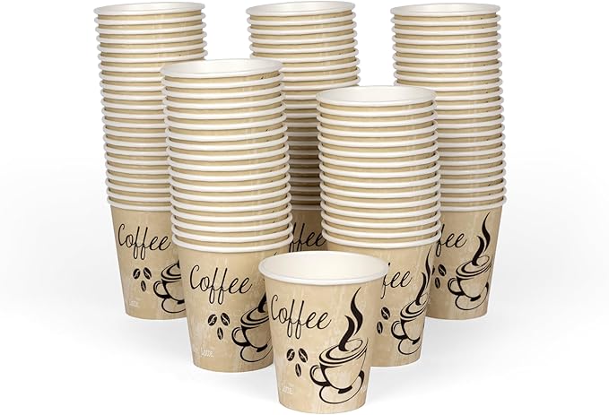 Smygoods Disposable Coffee Cups, To Go Paper Hot Cups, Classic Design (10 OZ, 100 Count) For Hot Beverages, Coffee, Tea, Espresso, Cocoa - Vasos Para Cafe