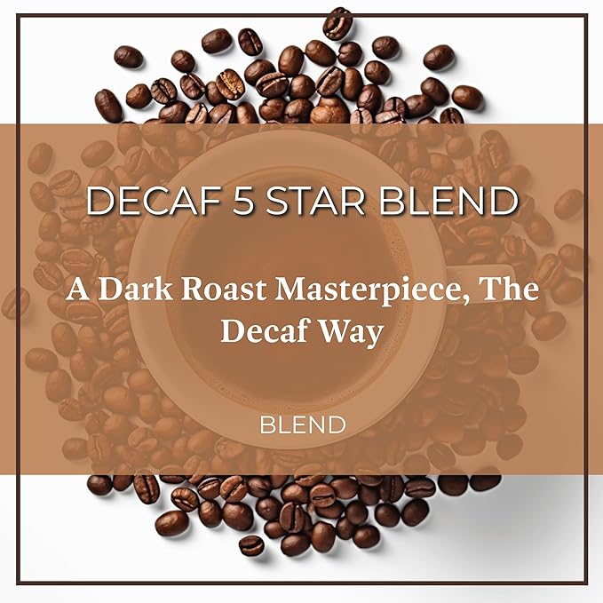 San Diego Coffee 5 Star Blend DECAF, Dark Roast, Whole Bean Coffee, 5-Pound Bag Café en grano tostado descafeinado