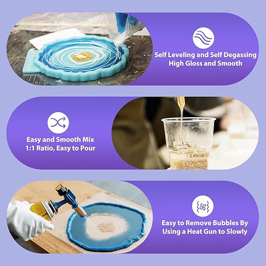 Epoxy Drops, 16OZ Epoxy Resin Crystal Clear, Epoxy Resin Kit - No Yellowing & No Bubbles, 1:1 Mix Ratio, Self-Leveling, Bubbles Free, Resin Epoxy for Casting, DIY, Molds, Jewelry Making, Art Crafts