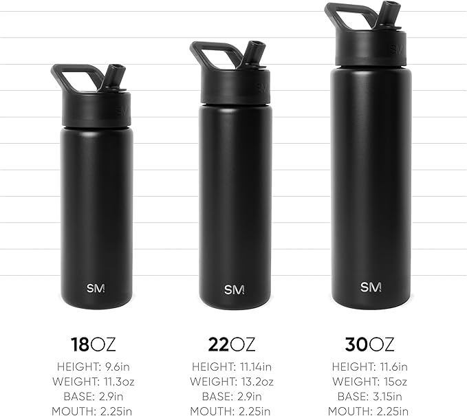 Simple Modern Kids Water Bottle with Straw Lid | Vacuum Insulated Stainless Steel Metal | Reusable Leak Proof BPA-Free Thermos for School | Summit Collection | 18oz, Blue Dune