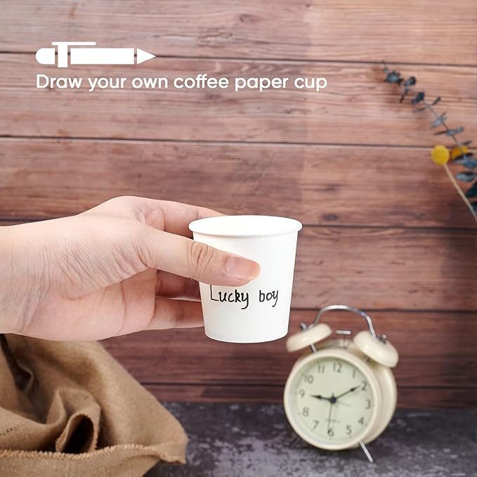 LITOPAK 500 Pack 4 oz Paper Cups, White Disposable Paper Coffee Cups for Party, Picnic, and Travel