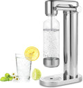 Manual Soda Maker Sparkling Water Machine, Elegant Stainless Steel Carbonator for Home Use, Easy Install, Compatible with 60L CO2 Cylinder (Not Included) & PET Bottle