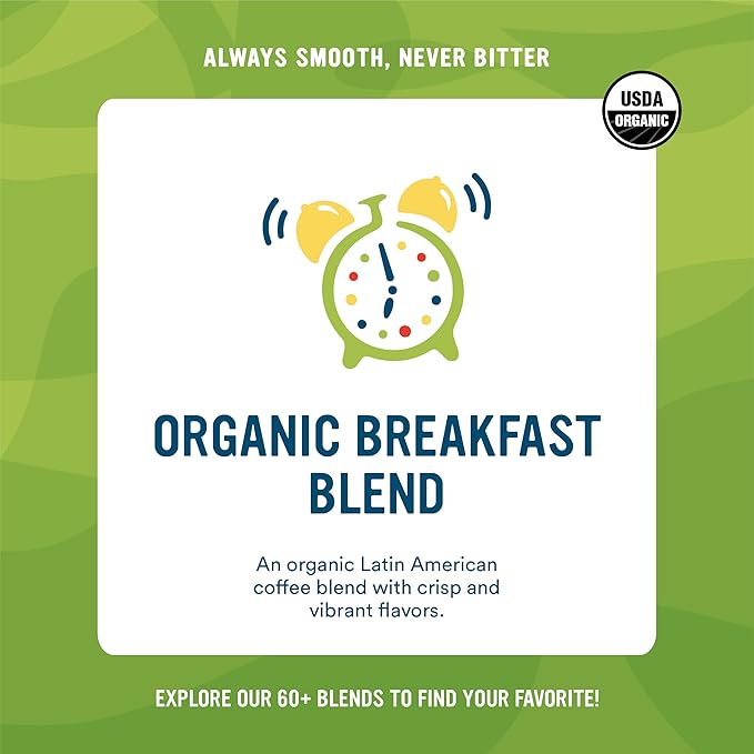 Cameron's Coffee Roasted Whole Bean Coffee, Organic Breakfast Blend, 32 Ounce