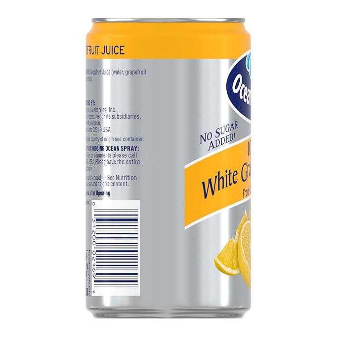 Ocean Spray 100% White Grapefruit Juice, 7.2 oz Cans (Pack of 24)