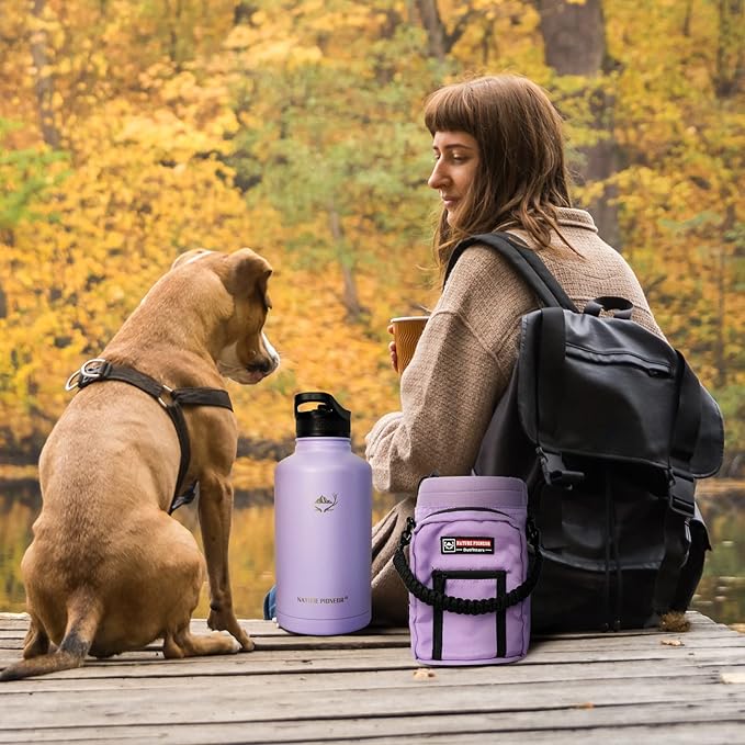 NATURE PIONEOR Insulated Water Bottles with Straw - 64oz Stainless Steel Vacuum Bottle with Holder/Carrier/Sleeve - Reusable 18/8 Food Grade Half Gallon Water Jug