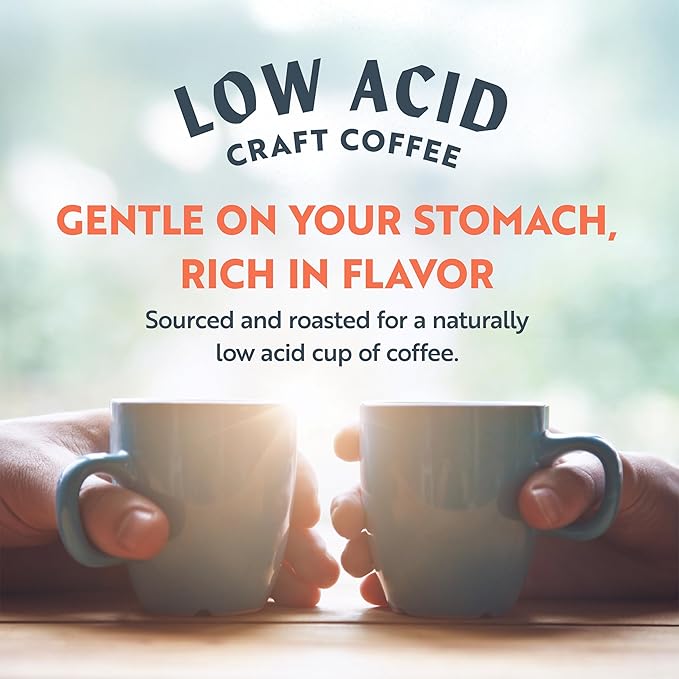 Clean Coffee Co. - Low Acid Medium-Dark Roast, Tested for Molds and Toxins, Papua New Guinea Blend, Notes of Milk Chocolate and Roasted Almonds (Ground, 12 oz Bag) (Pack of 2)