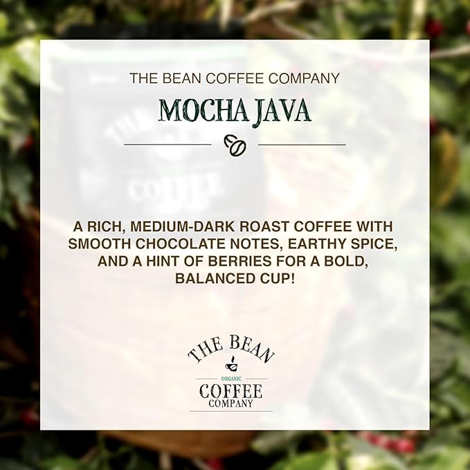 The Bean Organic Coffee Company Mocha Java, Medium Roast, Whole Bean Coffee, 5-Pound Bag