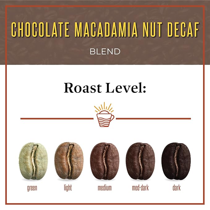 San Diego Coffee Chocolate Macadamia Nut DECAF, Medium Roast, Whole Bean Coffee, 16-Ounce Bag Café en grano tostado descafeinado