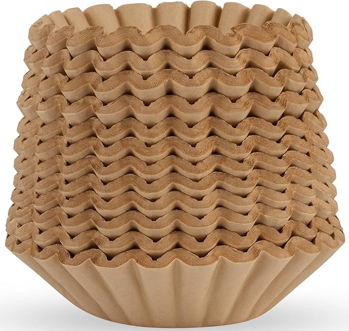 Tupkee Coffee Filters 8-12 Cups - 200 Count, Basket Style, Natural Brown Unbleached Coffee Filter, Made in the USA