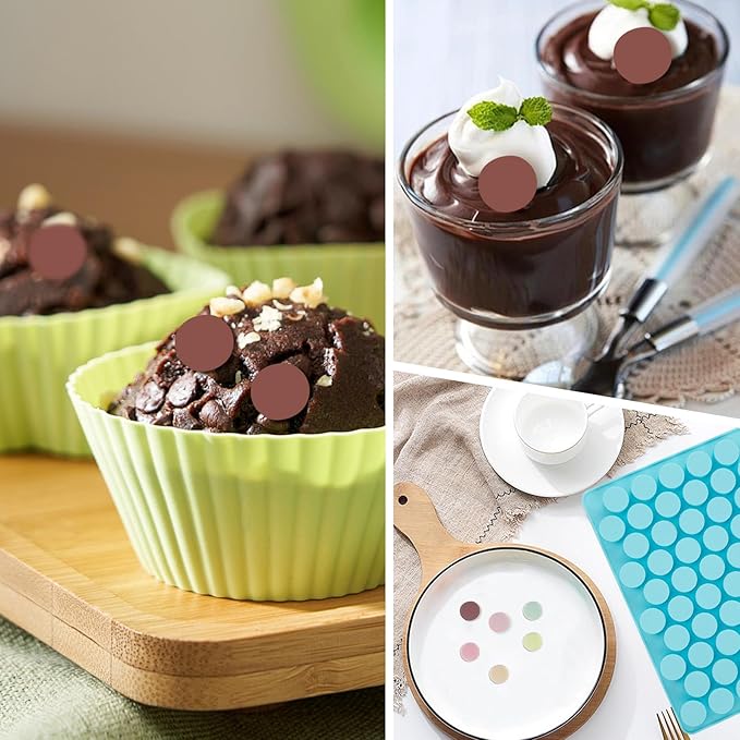 3 Pcs Round Chocolate Silicone Molds for Candy, Gummy, Caramels, Ganache, Ice Cubes, 55 Cavity Per Piece
