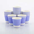 Restaurantware 8 Ounce Double Wall Disposable Coffee Cups, 500 Insulated Light Purple Paper Tumblers with Ripple Wall Design, Lids Sold Separately for Hot Drinks like Tea, Hot Chocolate and More