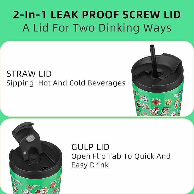 BJPKPK 18oz Stainless Steel Insulated Tumbler With lid And Straw Travel Coffee Thermal Tumblers Cup For Women And Men,Game