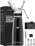 Professional Aluminum Whipped Cream Dispenser – 500 mL / 1 Pint, Includes 3 Decorating Nozzles, Cleaning Brush & Storage Bag – Ideal for Desserts, Coffee & Pastries (N₂O Chargers Not Included)