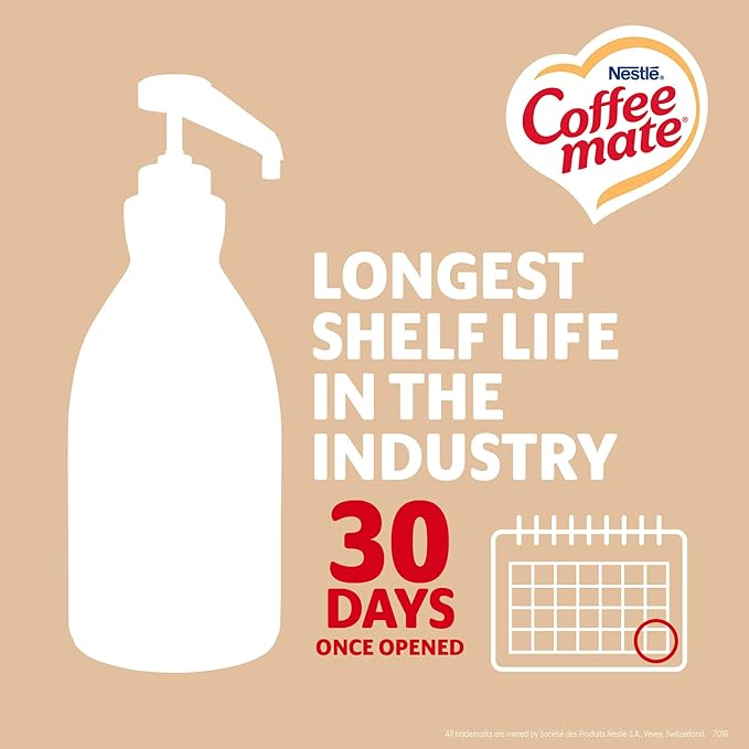 Nestle Coffee mate Coffee Creamer, Sweetened Original, Concentrated Liquid Pump Bottle, Non Dairy, No Refrigeration, 50.7 oz (Pack of 2)