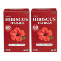 Lynginya Hibiscus Tea Bags, 60 Tea Bags (Pack of 2) - Premium Hibiscus Flower - Natural Herbal Tea - Sweet & Tart - No Sugar & No Caffeine - Total 120 Bags