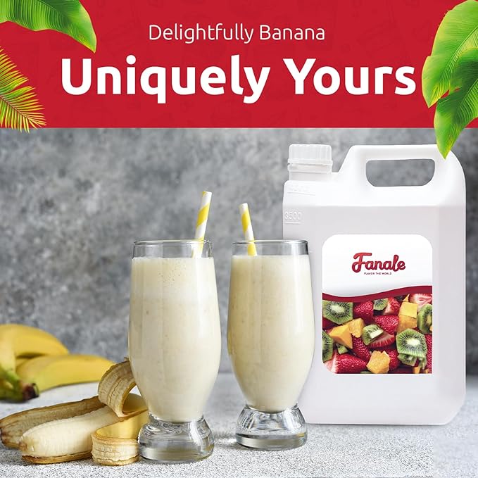 Fanale Premium Flavoring Concentrated Syrup for Bubble Tea 11 lb | Banana Flavor Syrup | for Boba Tea, Smoothies, Slushes, Desserts | 11lb | SRP280