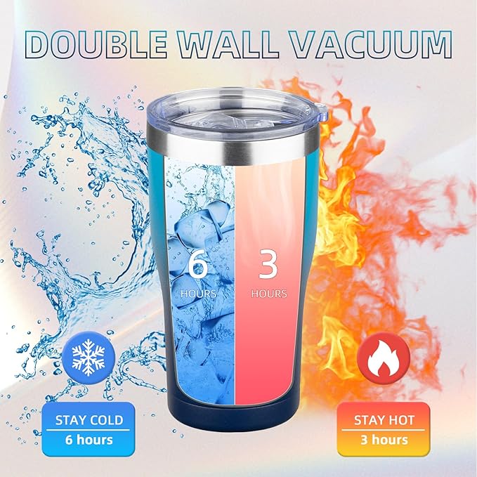 MEZMUT 20oz Coffee Tumbler with Lid and Straw Double Wall Vacuum Insulated Cup Stainless Steel Travel Mugs Insulated for Hot and Cold Leakproof Powder Coated Tumbler for Indoor and Outdoor