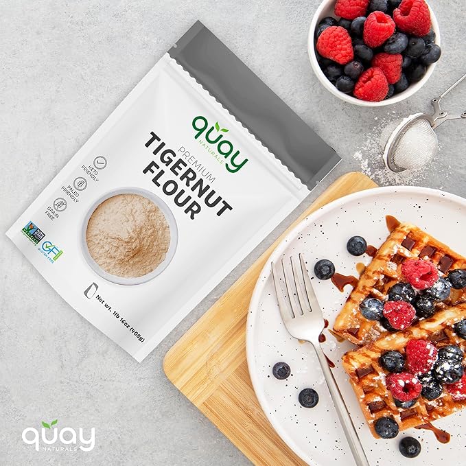 Quay Naturals Organic Tigernut Flour, 1lb, Gluten Free, Grain Free, Nut Free Flour - Paleo Friendly - Non GMO