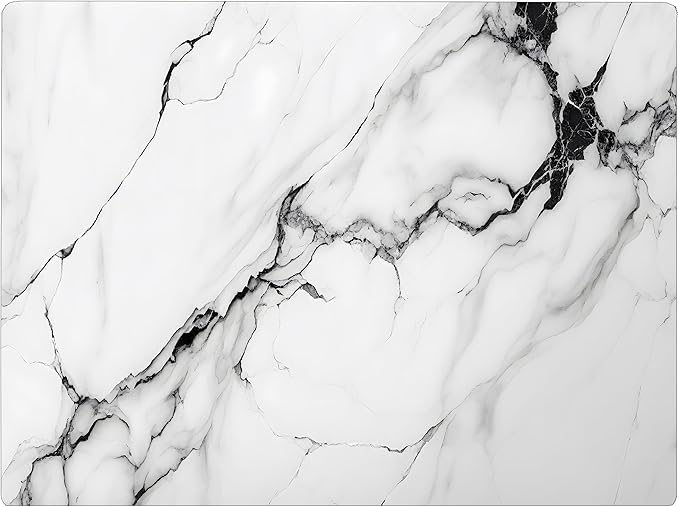 White Black Agate Marble Kitchen Glass Cutting Board Ocean Decorative Gift Marbled Granite Stone Rock Gift For Her Mom Wife (White Black)