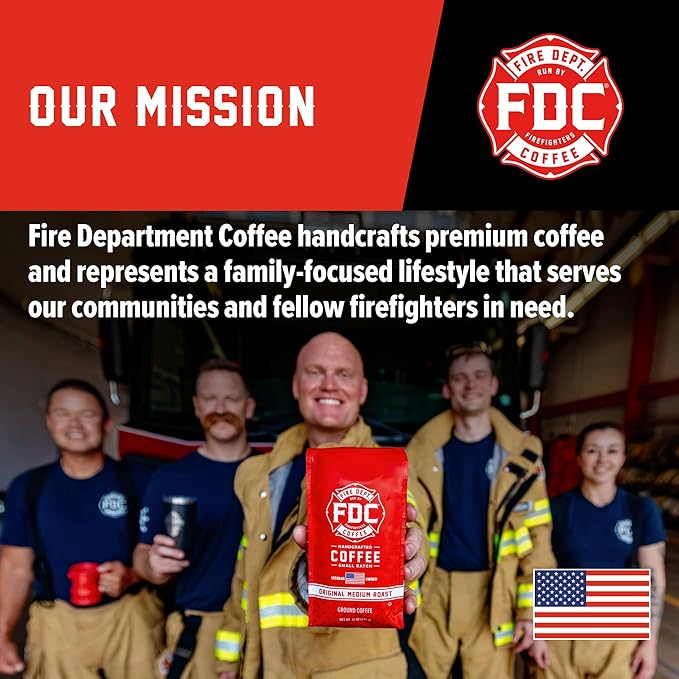 Fire Department Coffee - Gives Back to Firefighters - Full-Bodied & Bold Skull Crushing Espresso Coffee Beans - Roasted in the USA - Premium Espresso Beans - Veteran Owned - Bulk 5 LB