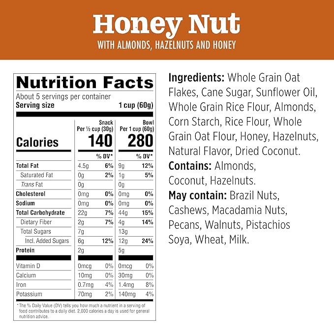 Jordans Slow Baked Granola | Honey Nut Slow-baked Granola with Almonds, Hazelnuts and Honey | No Artificial Flavors, Colors, or Preservatives, 11.4 oz (Pack of 3)