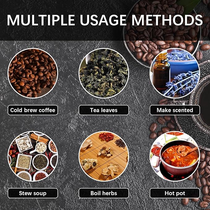 150 Pcs Cold Brew Bags 4x6 inch, No Mess Disposable Cold Brew Coffee Filter Pouches with Drawstring Large Empty Tea Bag for Loose Leaf Tea, Iced Coffee, Herbs, Spice, Home brewing, Hot pot