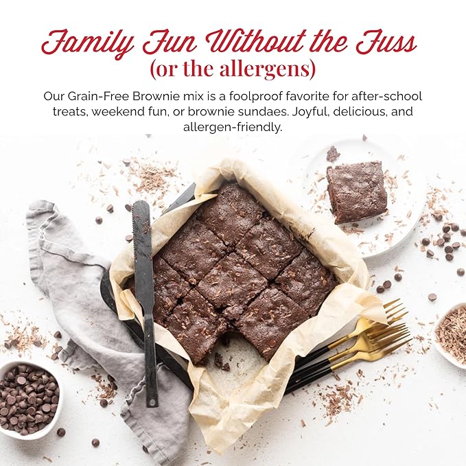 Otto's Naturals Grain-Free Paleo Double Chocolate Brownie Mix, 11.1 Oz., Top 9 Allergen-Free, Versatile for Baked Treats, Made with Organic Cassava Flour, Gluten Free, Non-GMO, Vegan, Plant-Based