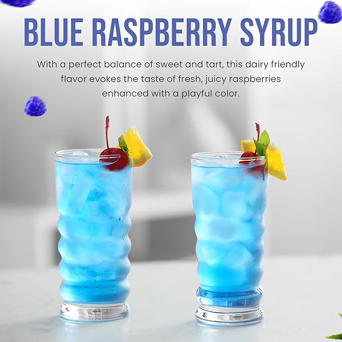 Jimoco® Syrup Pump Dispenser + Torani® Sugar Free Blue Raspberry Syrup, 25.4 oz - Coffee Syrup Pump & Flavoring Bundle