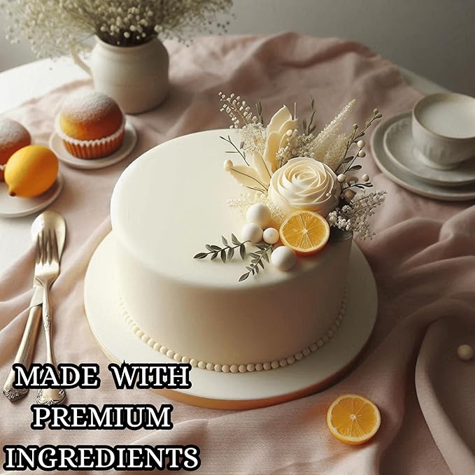 Confect Ivory Fondant for Cakes – 8.8 oz Chef’s Choice for Cake Decorating, Sculpting & Baking | Vegan, Gluten-Free, Nut-Free, Palm Oil-Free – 8.8 Oz