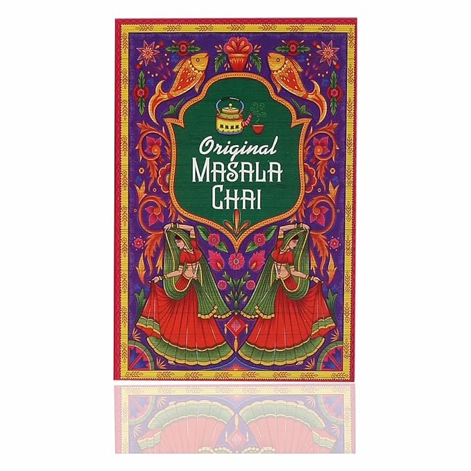 Sancha Tea Boutique, India Chai Collection Gift Box, Assorted Indian Masala Chai Teas, Cardamom/Ginger/Tulsi/Saffron, Variety Pack of 4 Loose Leaf Teas, 50g Each