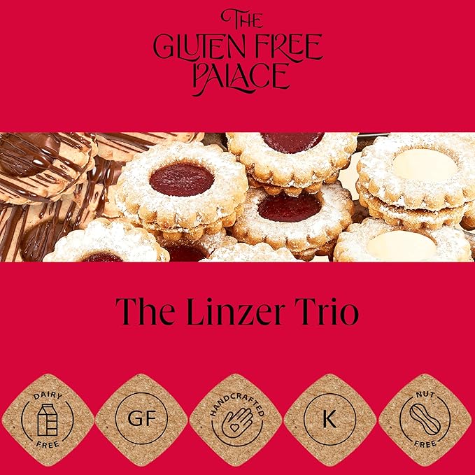 Gluten Free Palace Cookie Gift Basket – Assorted Shortbread Linzer Tart Cookies in Tin – Variety Cookie Gift for Birthday, Anniversary, Adults, Men & Women
